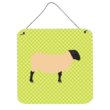 Carolines Treasures Suffolk Sheep Green Wall or Door Hanging Prints, 6 x 6 in. BB7798DS66